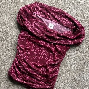 Maeve Burgundy and Pink Patterned Top